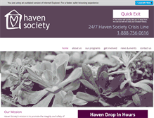 Tablet Screenshot of havensociety.com